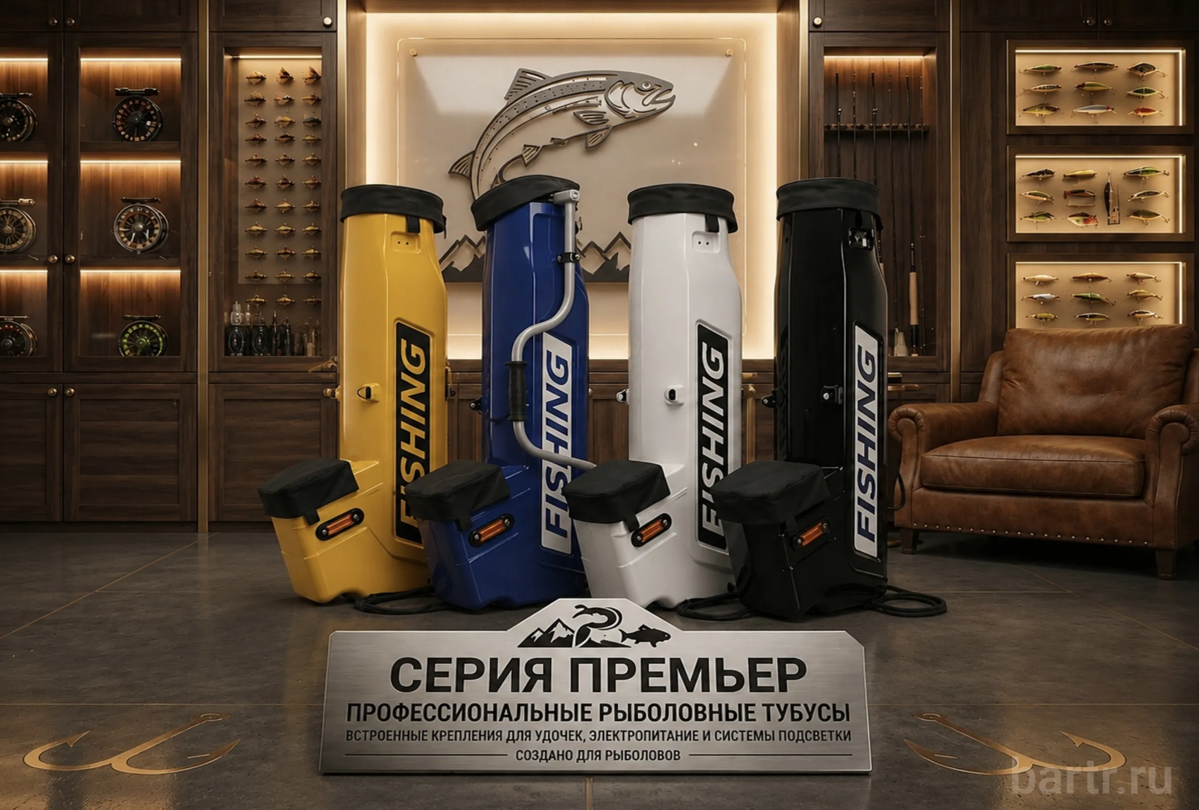 Фото: Тубус для ледобура и удочек на снегоход